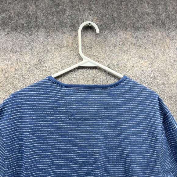 John Varvatos Shirt Mens Large Blue Stripe Crewneck Soft Knit Casual Tee - Picture 6 of 10